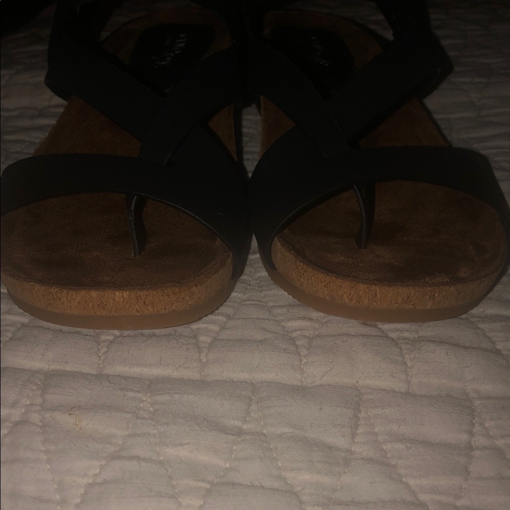 Eurosoft Gianetta Women's Black Slingback Thong Sandals US 9M Adjustable Straps - Picture 4 of 10